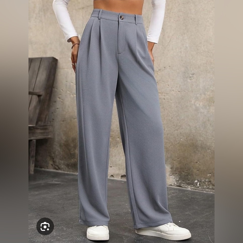 HALARA Elegant Gray Wide-Leg Pants